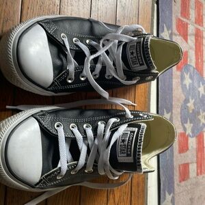 Black leather converse men’s sneakers